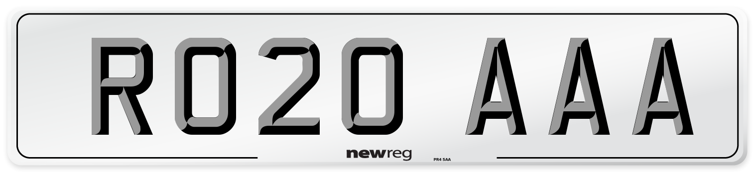 RO20 AAA Number Plate from New Reg